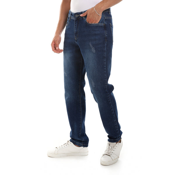 Standard Blue Scratched Regular Fit Jeans