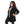 Load image into Gallery viewer, Press Button Closure Hoodie Neck Girls Jacket - Black