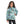 Load image into Gallery viewer, Slip On Self Pattern Girls Hoodie - Mint Green, Black & White