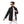 Load image into Gallery viewer, Black Buttoned Mandarin Collar Polyester Coat