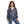 Load image into Gallery viewer, Self Pattern Zipper Closure Girls Hoodie - Navy Blue, Orange & Fuchsia