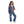 Load image into Gallery viewer, Self Pattern Zipper Closure Girls Hoodie - Navy Blue, Orange & Fuchsia
