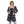 Load image into Gallery viewer, Houndstooth Hooded Black, White & Purple Long Open Cardigan