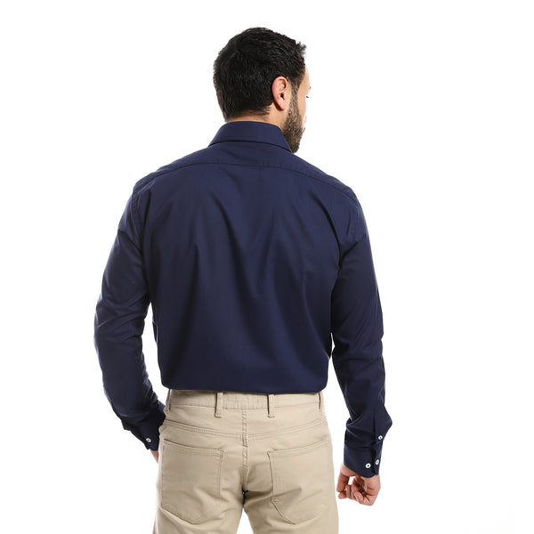 Navy Blue Regular Fit Buttoned Down Classic Shirt