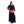 Load image into Gallery viewer, Hooded Buttoned Neck Velvet Nightgown - Navy Blue &amp; Coral
