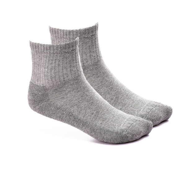 Set Of 2 Solid Low Cut Socks - Heather Dark Grey