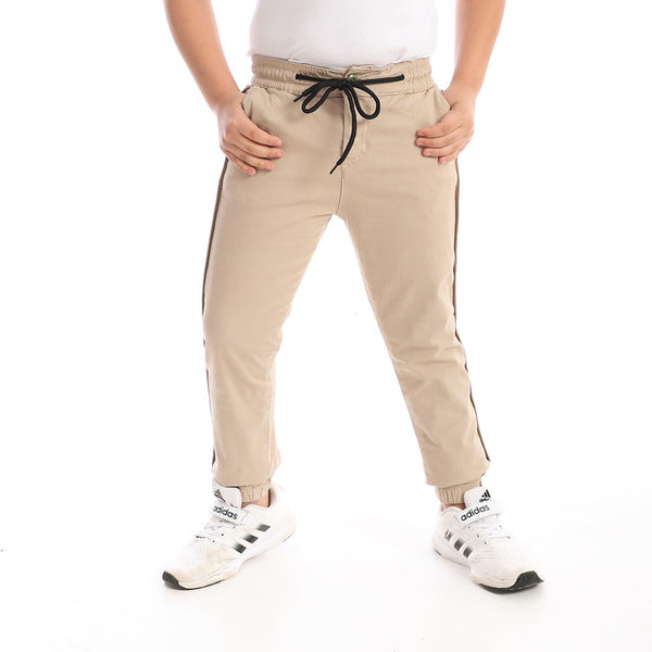 Boys Regular Fit Comfy Pants - Beige