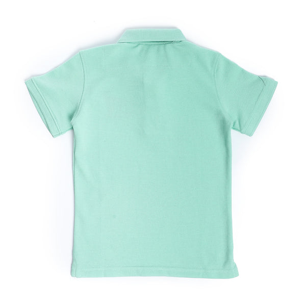 Boys Side Stitched Buttoned Polo Shirt - Mint