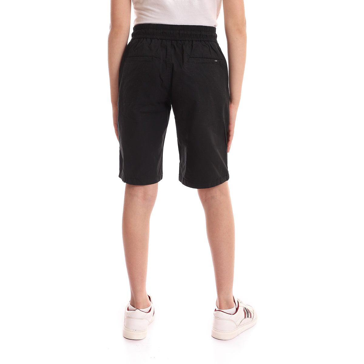 Back Pockets Plain Knee Length Shorts - Black – Andora