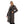 Load image into Gallery viewer, Notched Lapel Polyester &amp; Gogh Long Coat - Dark Grey
