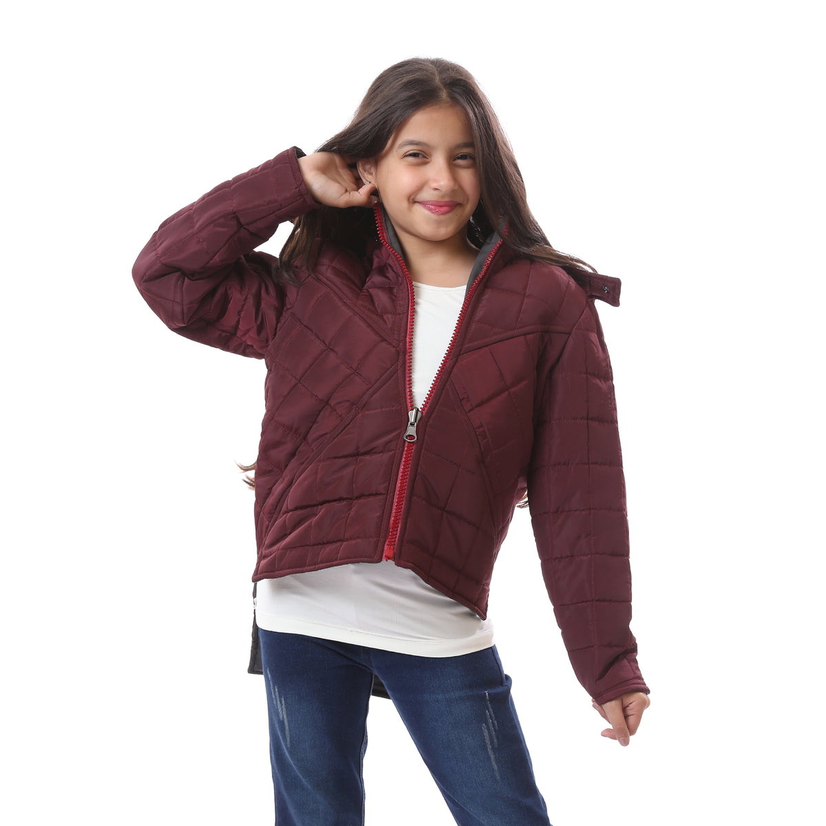 Girls sale burgundy jacket