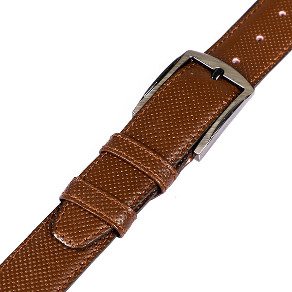 Self_Patterned_Belt_With_Double_Belt_Loops_-Brown