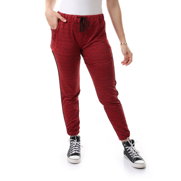 Elasticated Waistband Cozry Sweatpants - Red
