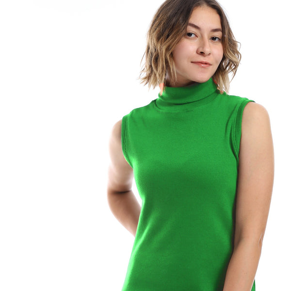Green Slip On Sleeveless Dress
