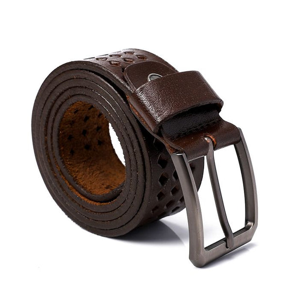Brown Perforated Leather Belt