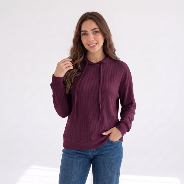 Women’s_ burgundy_ Casual_ Hoodie