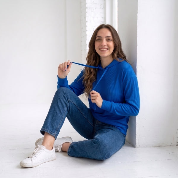Women’s_royal blue_ Casual_ Hoodie