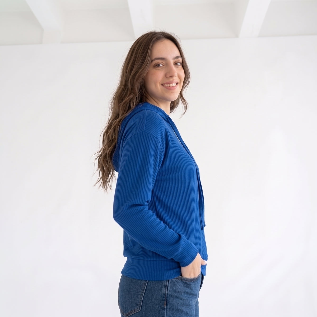 Women’s_royal blue_ Casual_ Hoodie