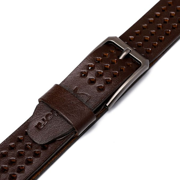 Brown Perforated Leather Belt