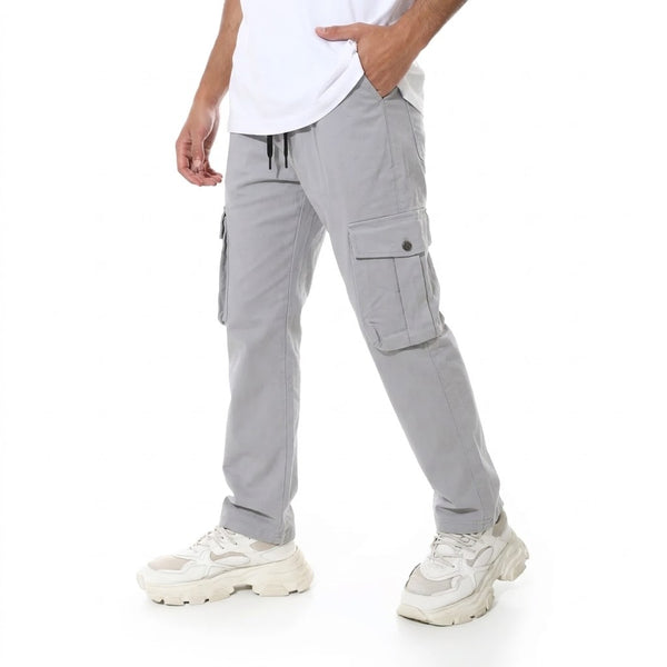 Cargo_Elastic_Waist_With_Drawstring_Pants_-_Light_Grey