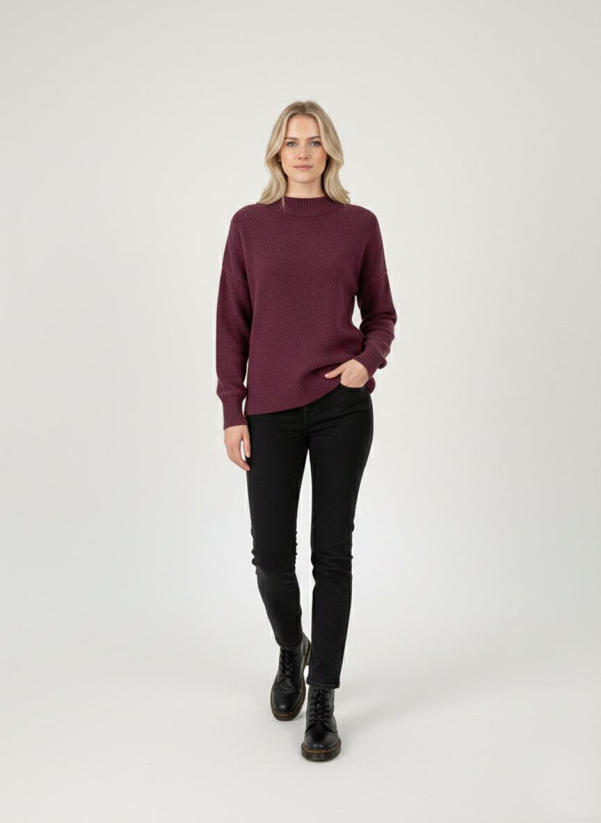 Classic Knit Pullover_Dark red