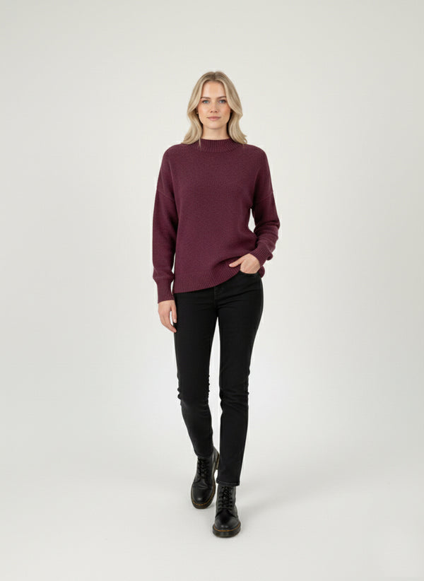 Classic Knit Pullover_Dark red