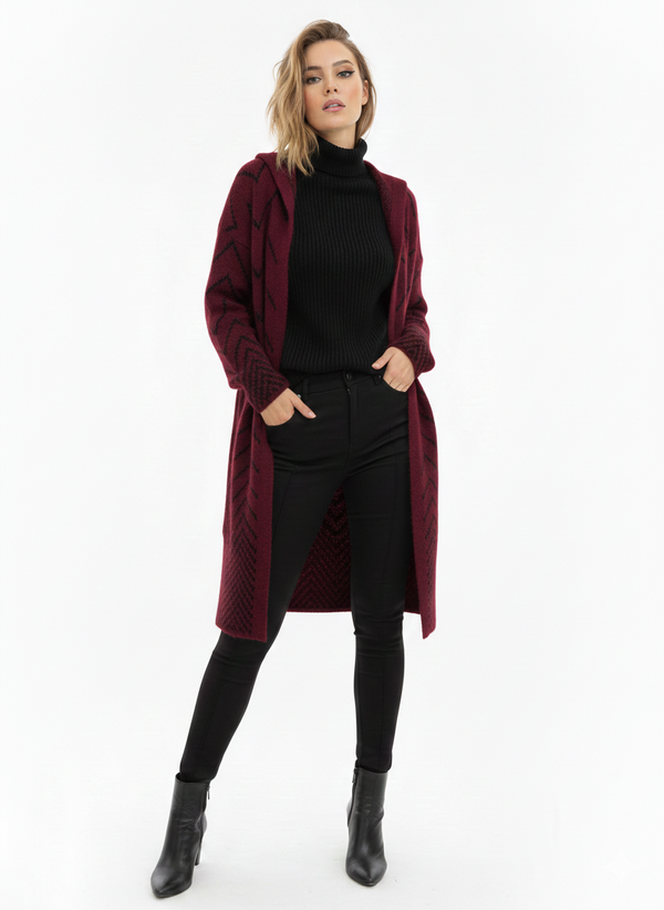 Slip_On_Loose_Fit_Cardigan-Dark red