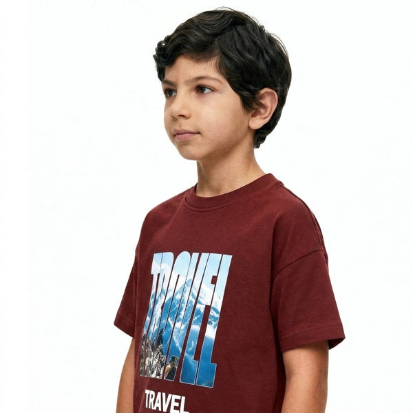 Boys_Front_Print_Round_Neck_Tee_-_Burgundy