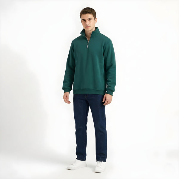 Zippered_Funnel_Neck_Sweatshirt_-_Green