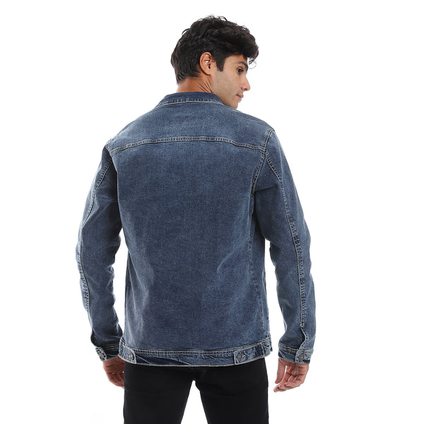 Full Buttoned Casual Denim Jacket -  Blue Jeans