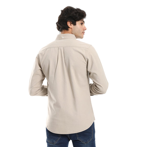 button_down_collar_long_sleeves_shirt_-_tan_beige