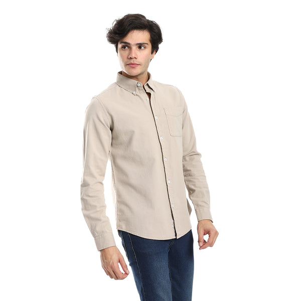 button_down_collar_long_sleeves_shirt_-_tan_beige