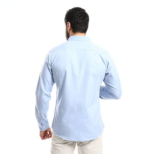 Casual Heather Sky Blue Long Sleeves Shirt