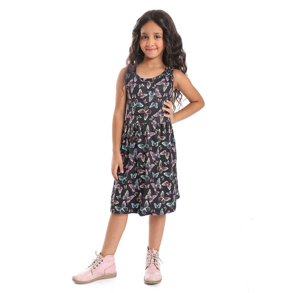 Cute Butterflies Printed Dress