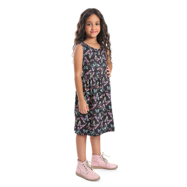 Cute Butterflies Printed Dress