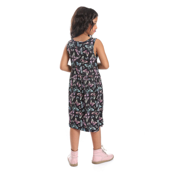 Cute Butterflies Printed Dress