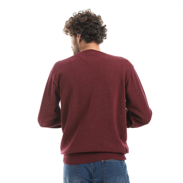 Solid_Pattern_Wool_Pullover_-_Burgundy