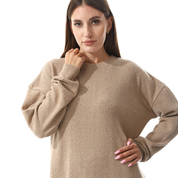 Knitted Slip On High Low Pullover.