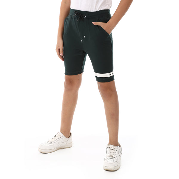 one_thigh_white_double_strips_over_shorts_-_heather_dark_green