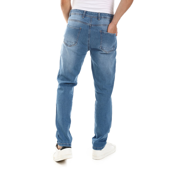 Back & Side Pockets Light Vintage Scratched Jeans
