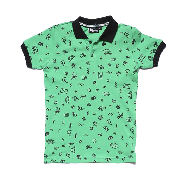 Short Sleeves Cotton Polo Shirt - Green
