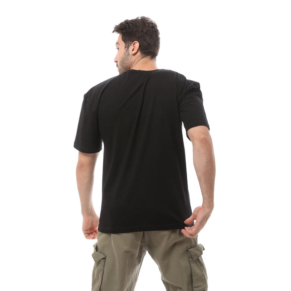 Over-sized 'Jordan" Printed Black Tee