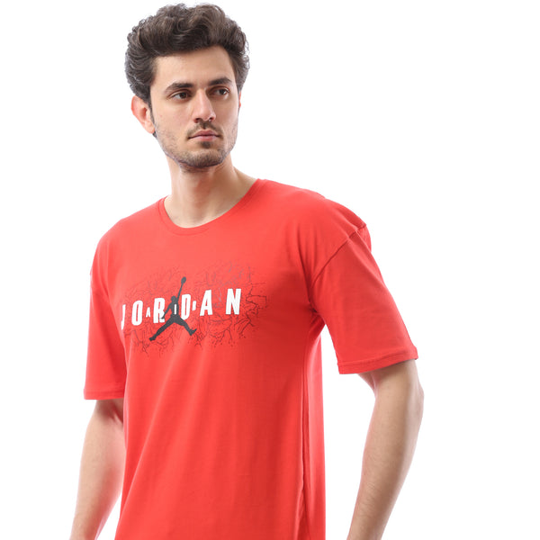 Jordan Printed Over Sized Slip On T-Shirt - Red