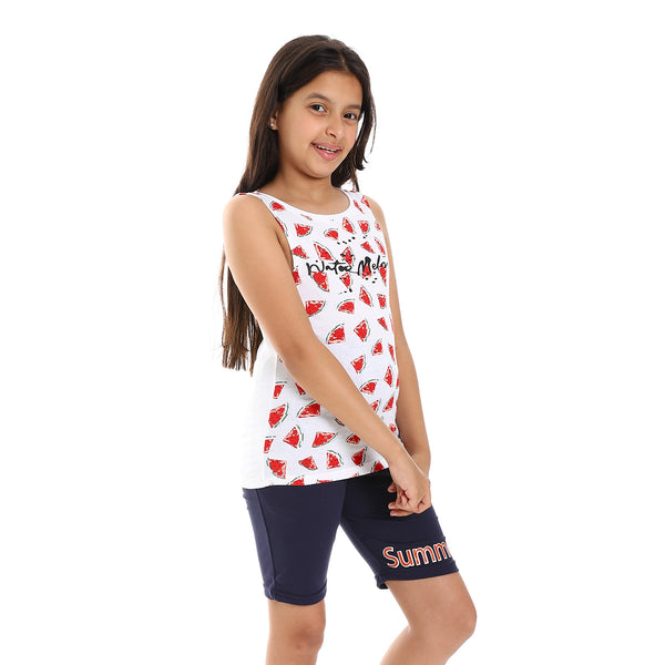watermelon_slip_on_sleeveless_pajama_-_white-_red_-_green