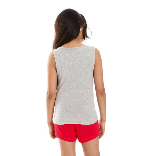 Heather Grey & Pink Shades Flamingo Printed Pajama
