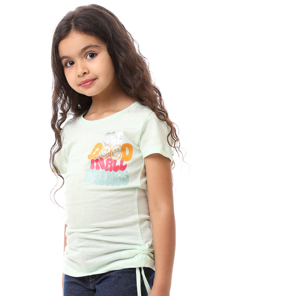 printed_light__fashionable_summer_girls_t-shirt_-_green