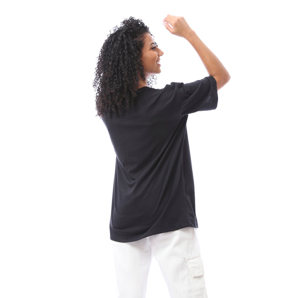 Short Sleeves Loose Fit Summer T-shirt - Black