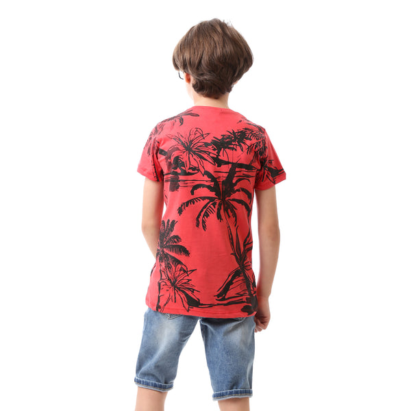 Boys Printed Palms Slip On T-Shirt - Watermelon