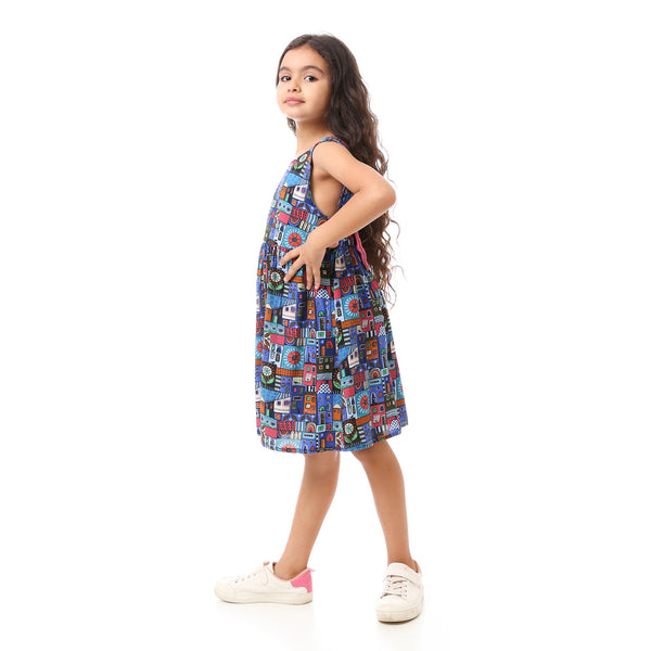 multi-printed_bow_girl_dress_-_royal_blue_