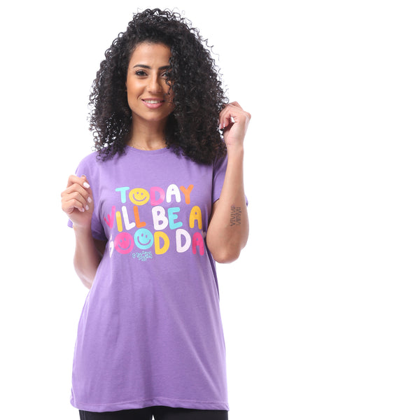 plus-size_short_sleeves_pajama_set_-_purple_-_black